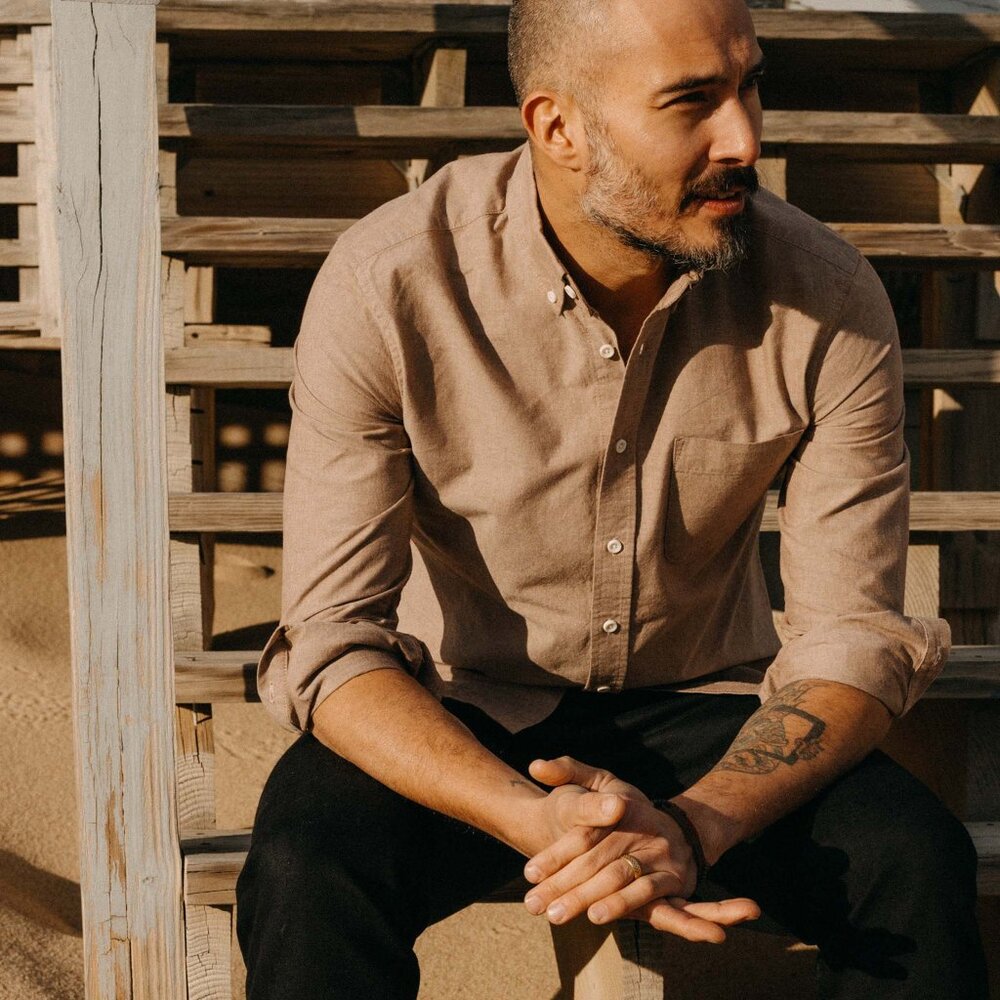 Taylor Stitch The Jack Shirt in Faded Brick Chambray Size 44 (XL)